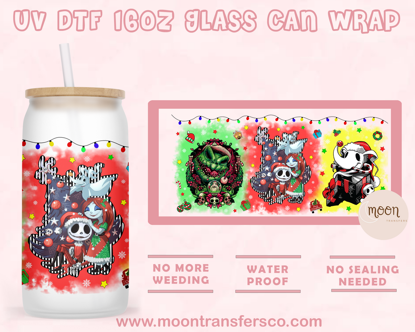 162- UV DTF 16oz Glass Can