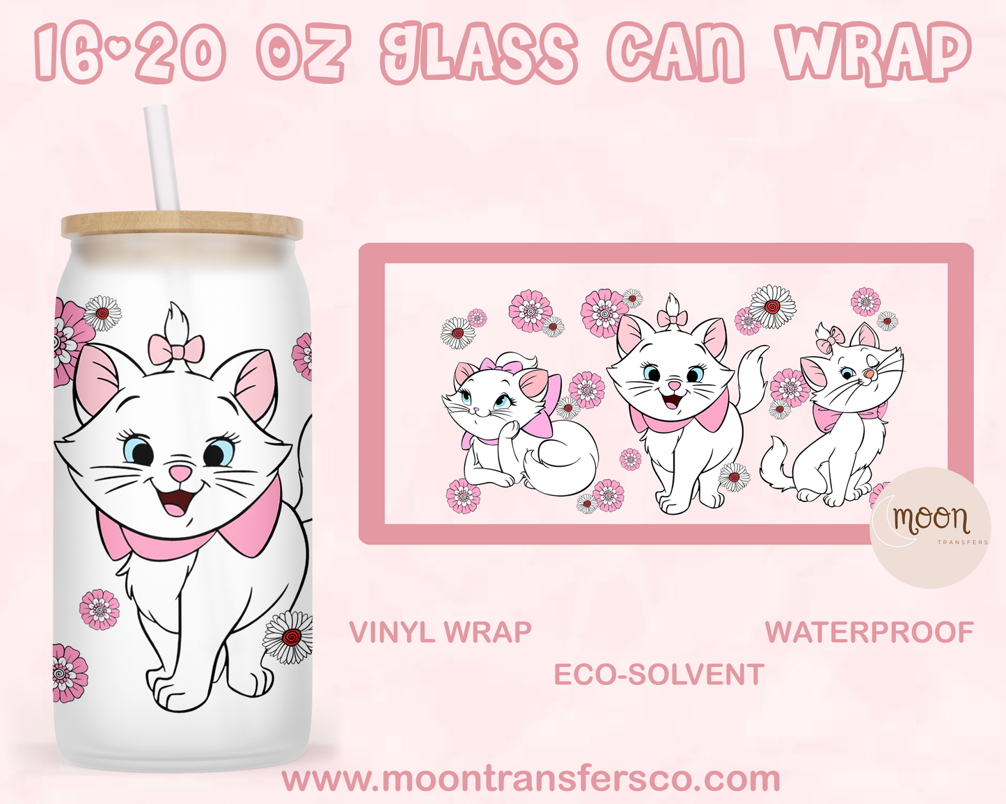 003 | Glass Tumbler Wrap| Vinyl Decal | Glass Can Wraps