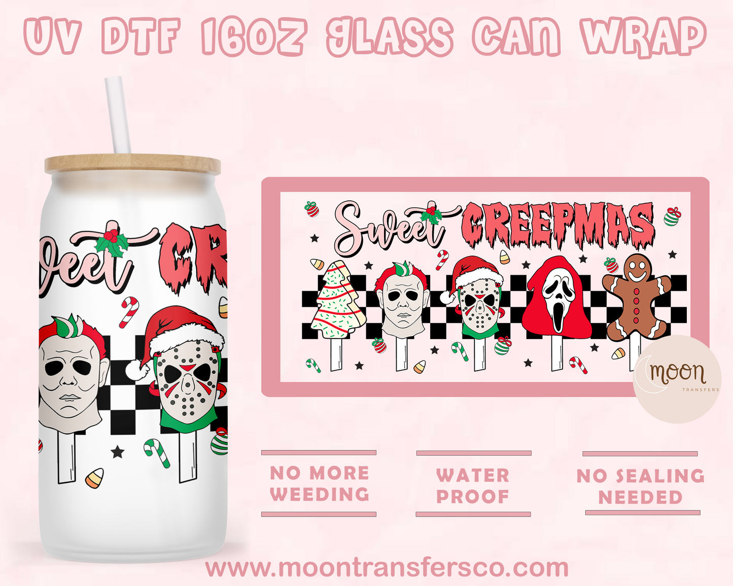 163- UV DTF 16oz Glass Can
