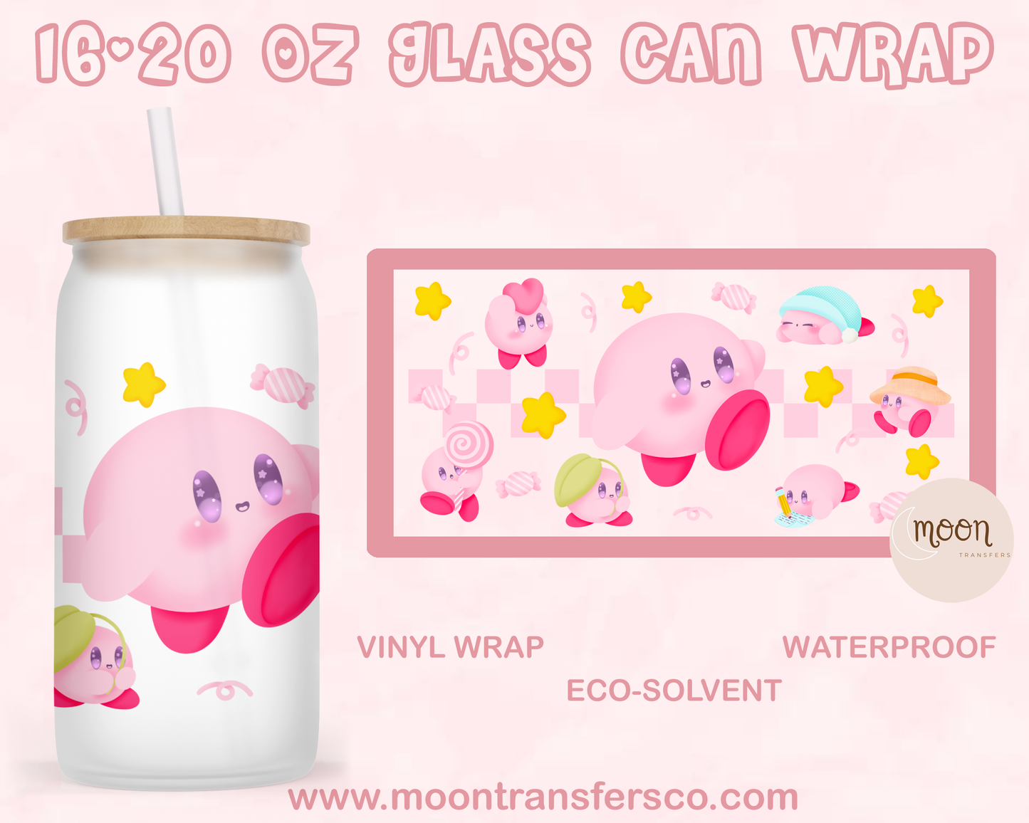 004 | Glass Tumbler Wrap| Vinyl Decal | Glass Can Wraps