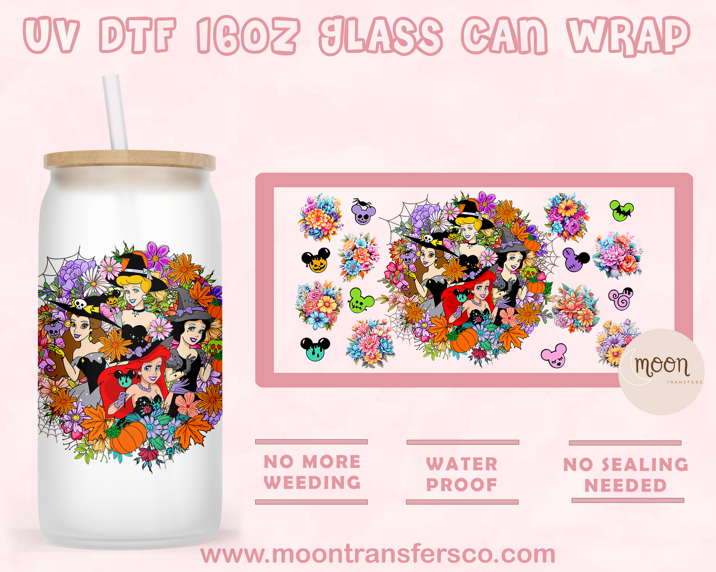 Girls Spooky- UV DTF 16oz Glass Can