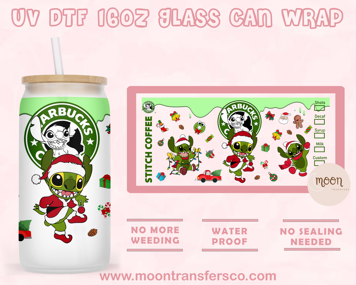 165- UV DTF 16oz Glass Can