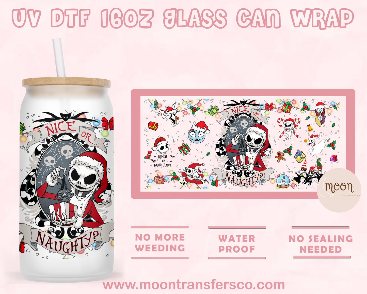 167- UV DTF 16oz Glass Can