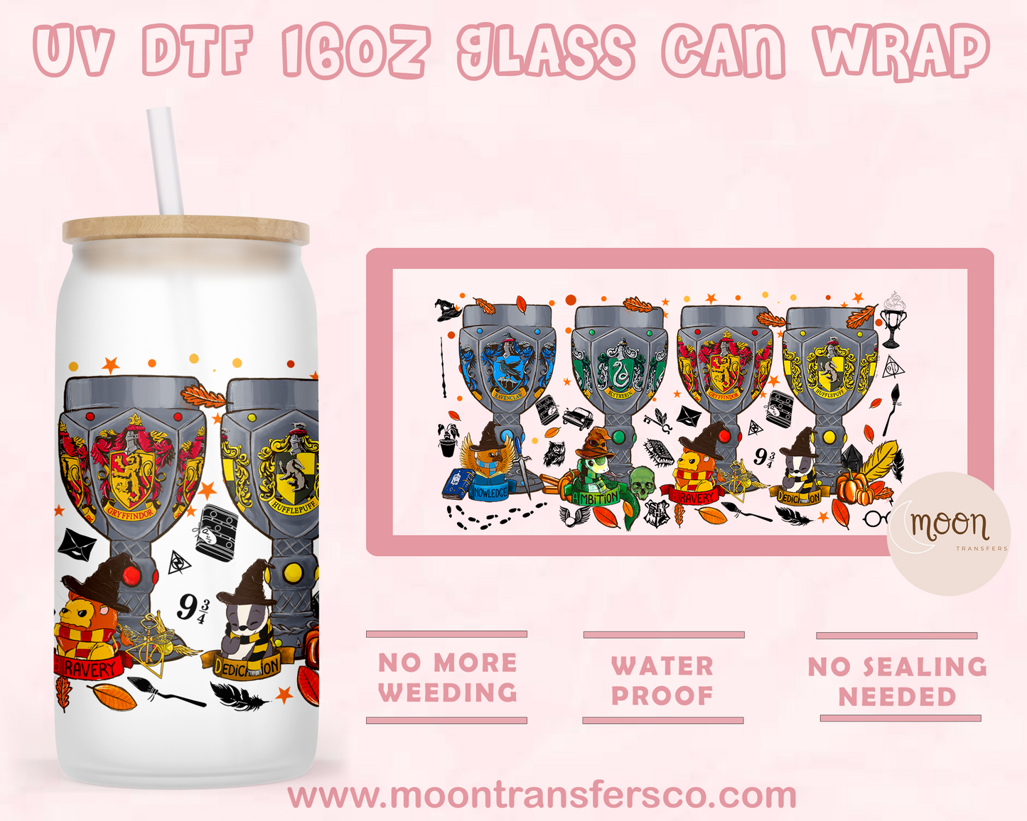 H. Cup UV DTF 16oz Glass Can