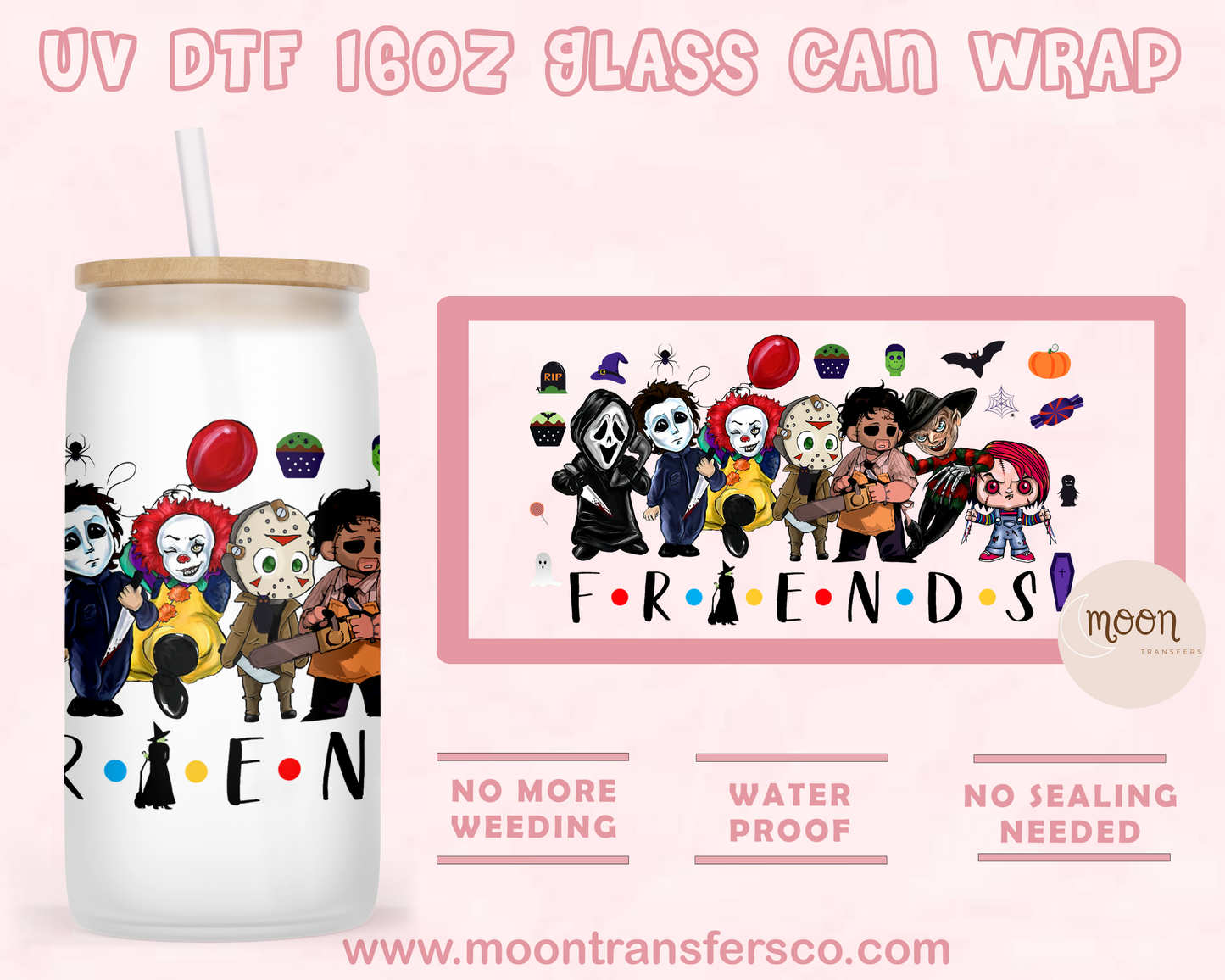 38- UV DTF 16oz Glass Can