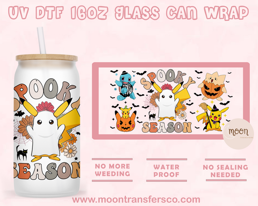 Spook - UV DTF 16oz Glass Can