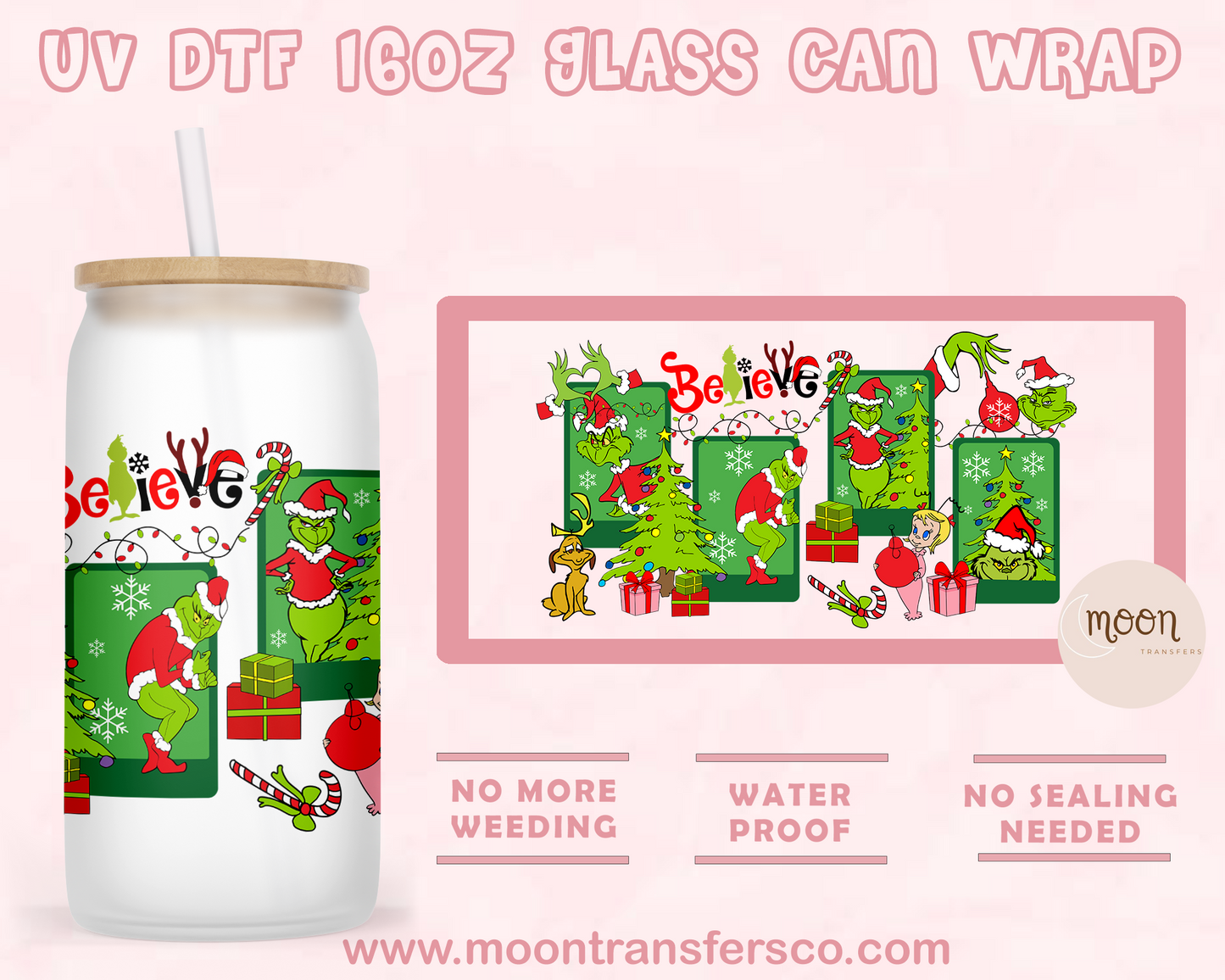 179- UV DTF 16oz Glass Can
