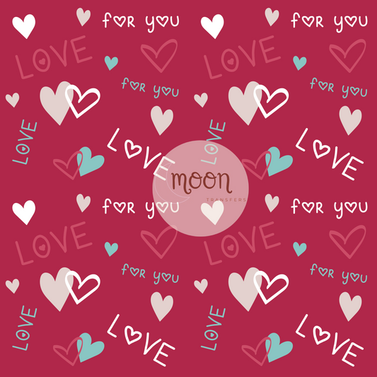031 Love for you | Vinyl Sheet | 12x12 Vinyl Sheet | Patterned Vinyl
