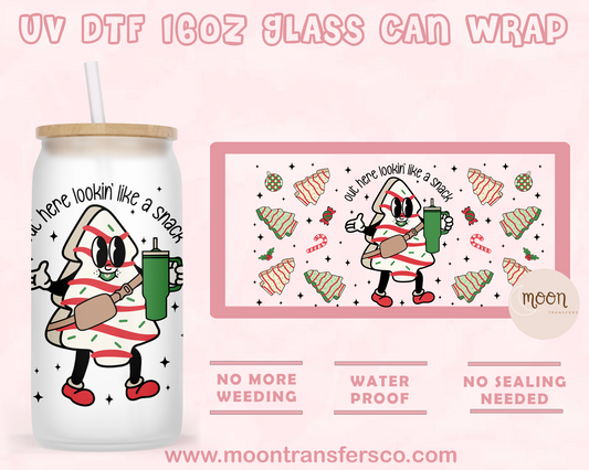 Cake With Cup- UV DTF 16oz Glass Can