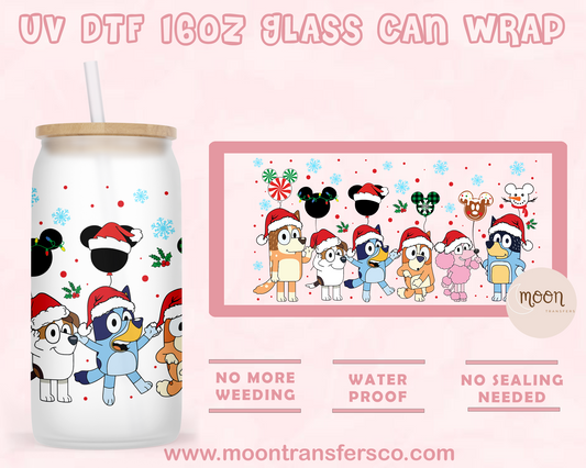 Dog Ballon- UV DTF 16oz Glass Can
