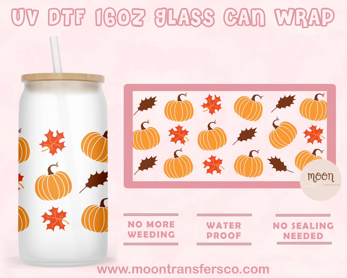 Fall Festival- UV DTF 16oz Glass Can