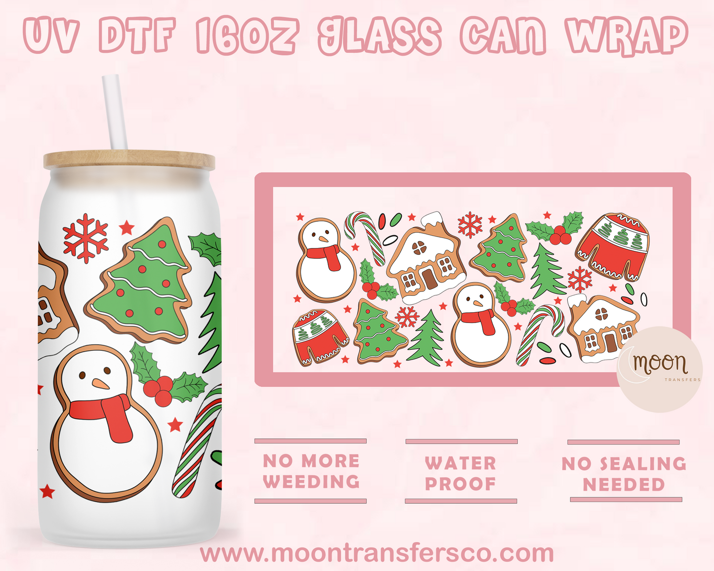 186- UV DTF 16oz Glass Can