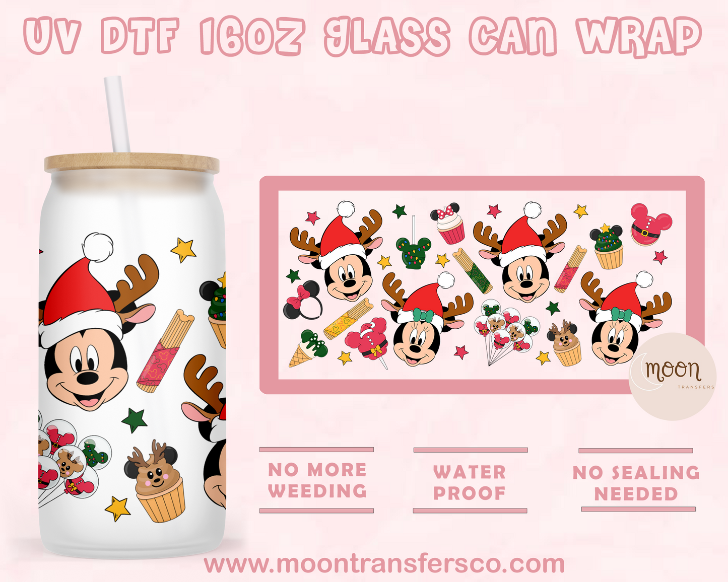 188- UV DTF 16oz Glass Can
