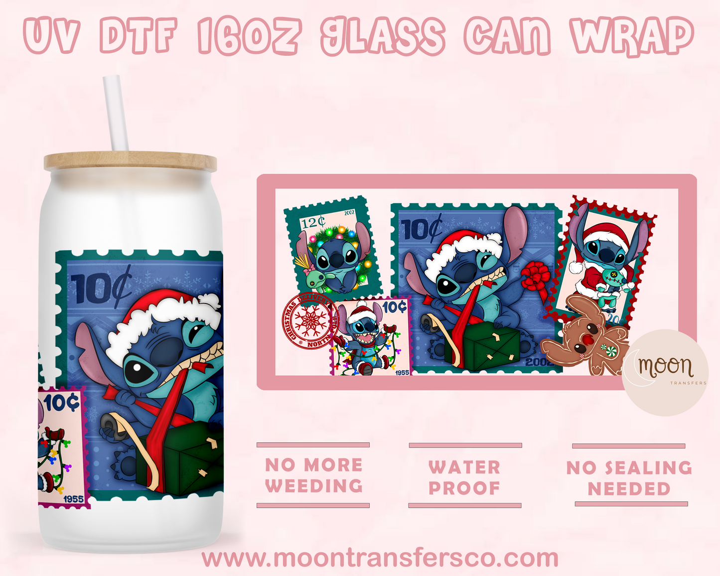 195- UV DTF 16oz Glass Can
