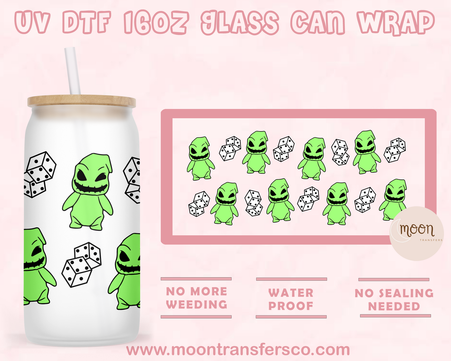 42- UV DTF 16oz Glass Can