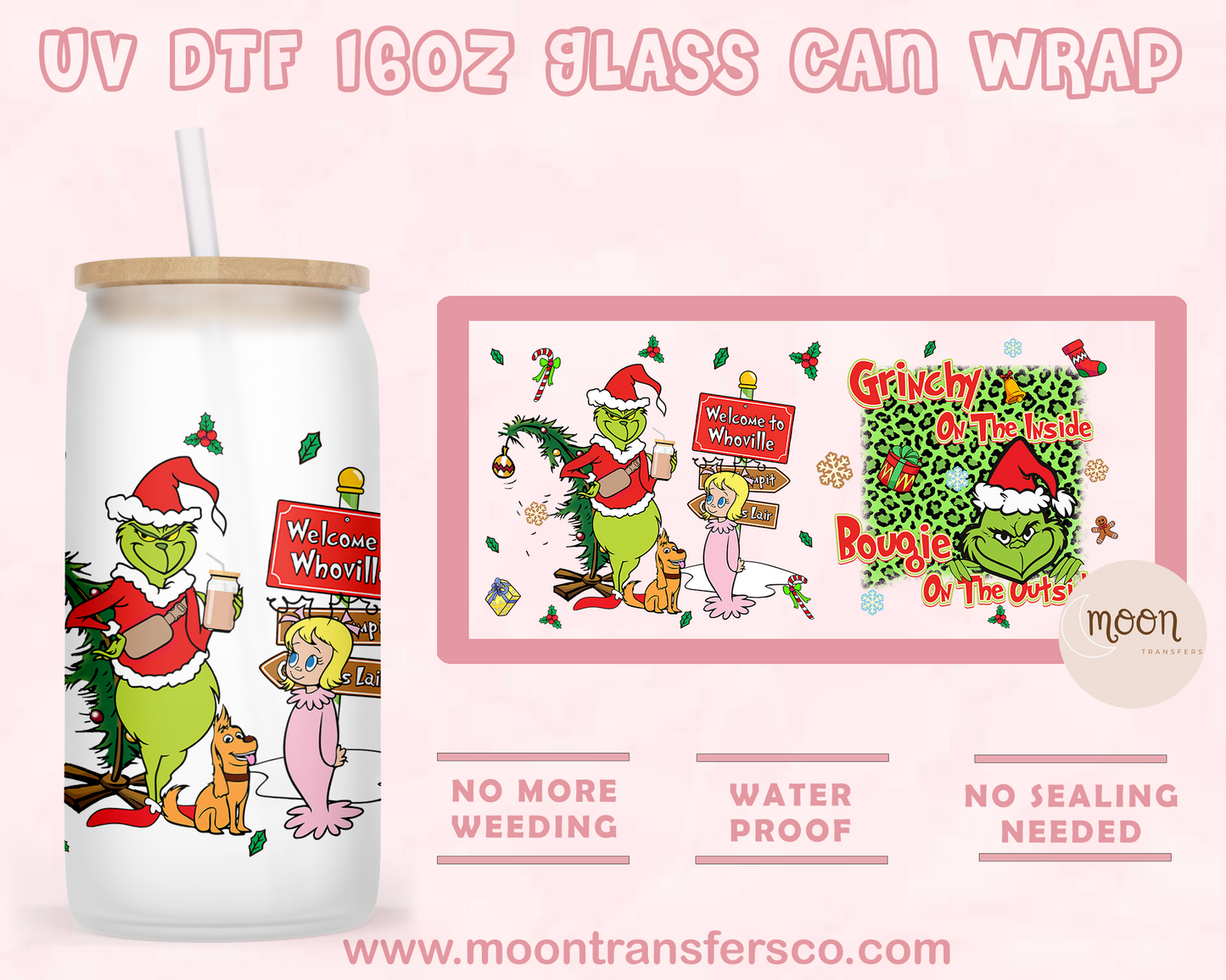 203- UV DTF 16oz Glass Can
