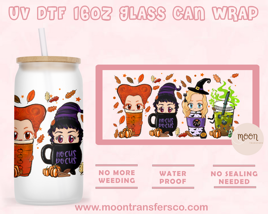 Witches Coffee- UV DTF 16oz Glass Can