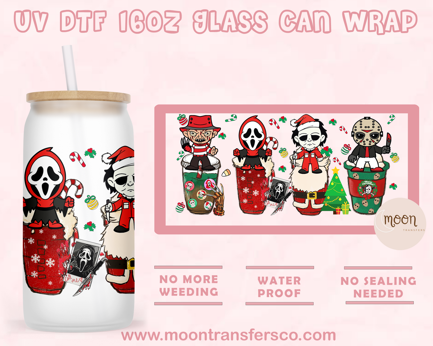 209- UV DTF 16oz Glass Can
