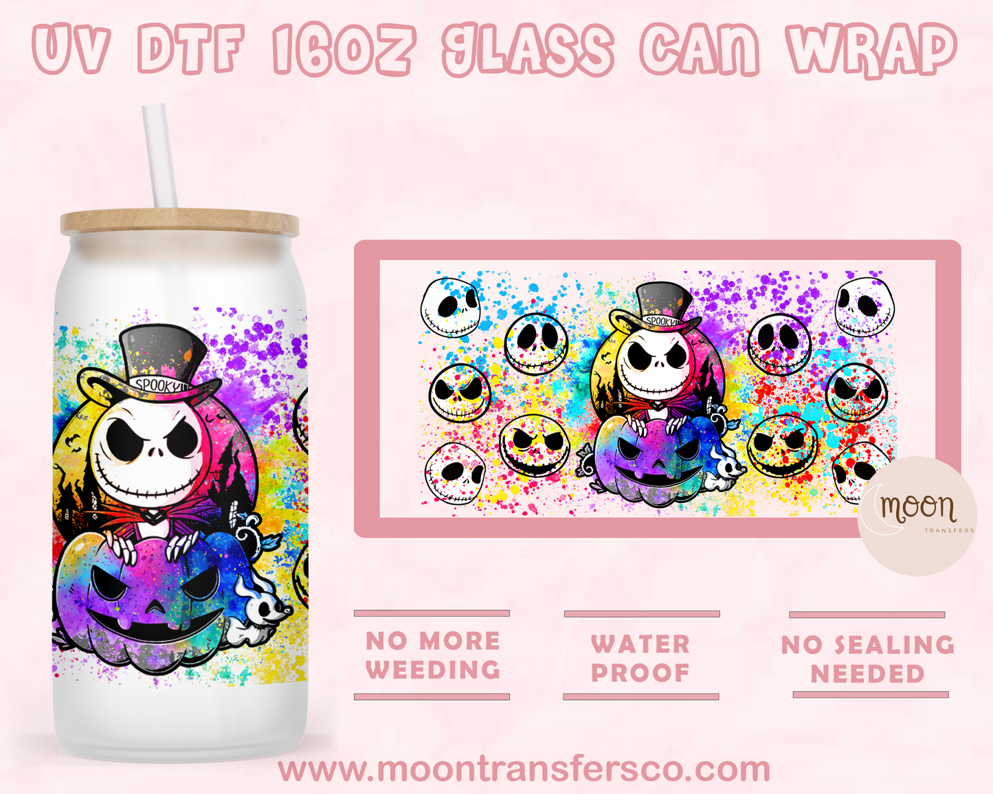 65- UV DTF 16oz Glass Can