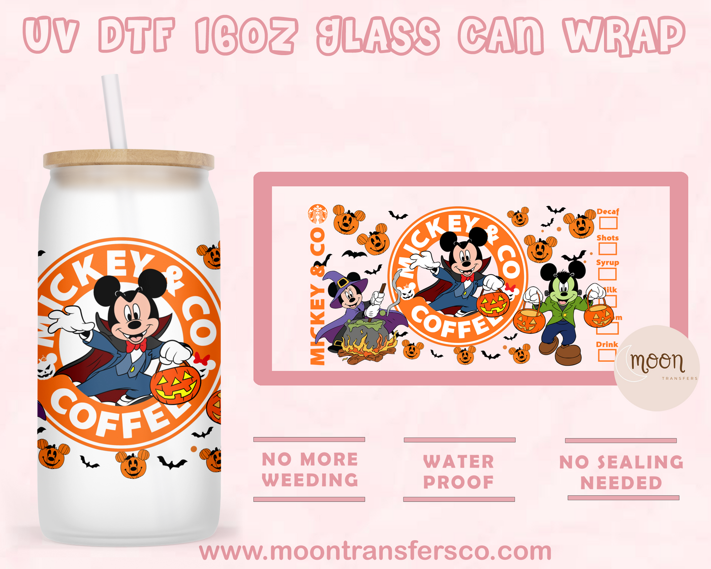 46- UV DTF 16oz Glass Can