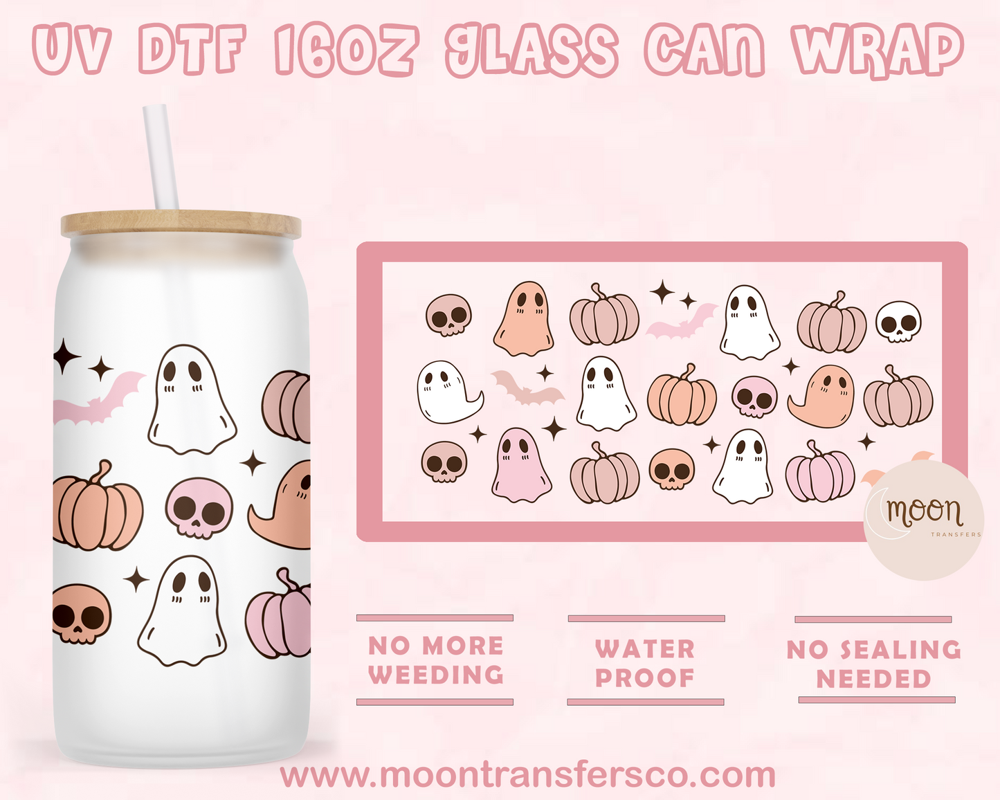 107- UV DTF 16oz Glass Can