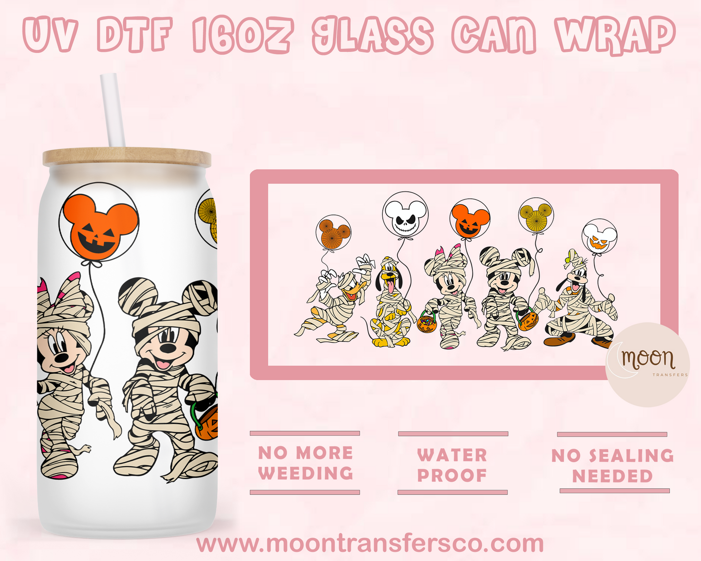 109- UV DTF 16oz Glass Can