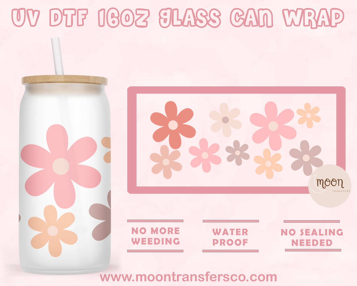 113- UV DTF 16oz Glass Can