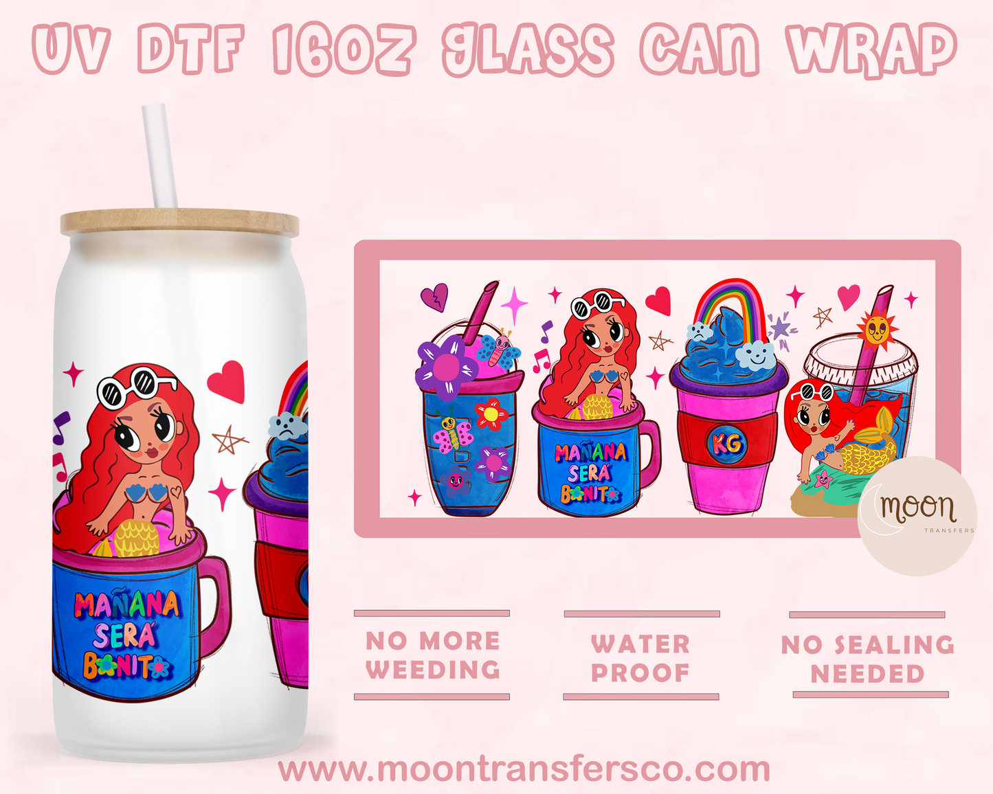 117- UV DTF 16oz Glass Can