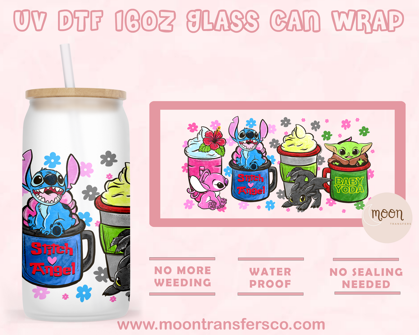 121- UV DTF 16oz Glass Can