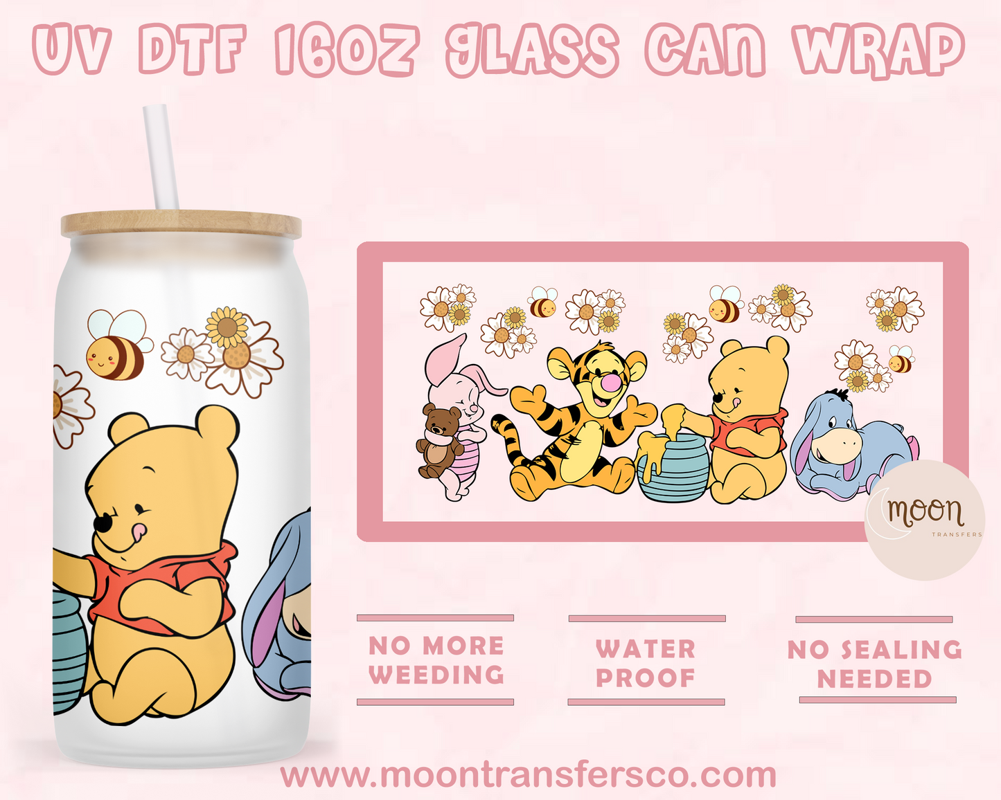 122- UV DTF 16oz Glass Can