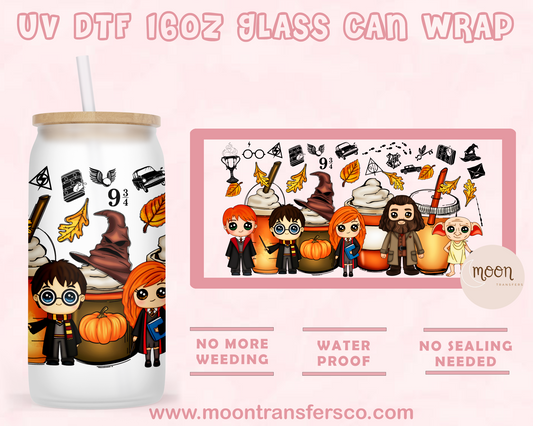 H. Spooky- UV DTF 16oz Glass Can