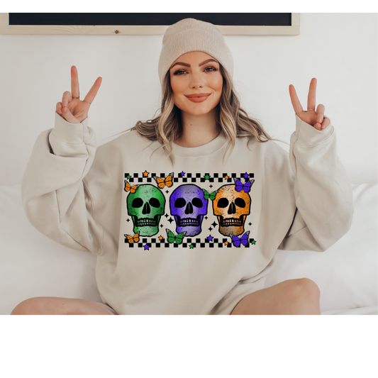 Colorful Skulls - Full Color DTF Transfer