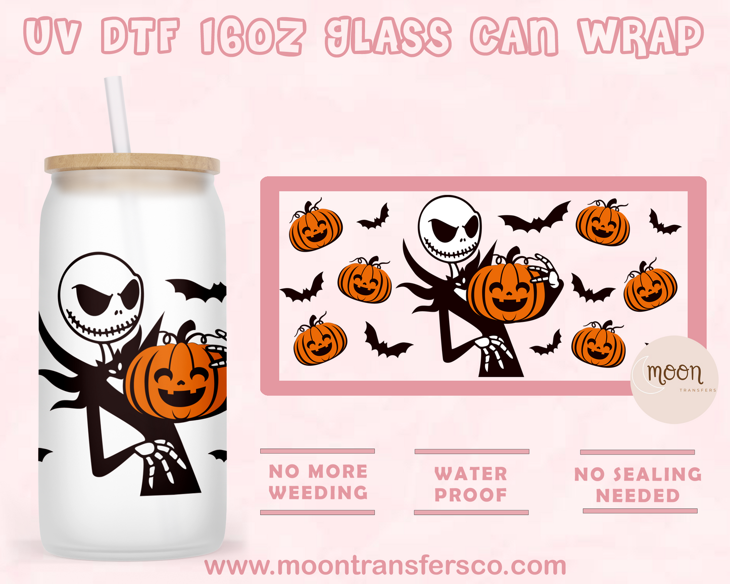 53- UV DTF 16oz Glass Can