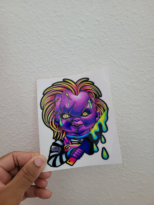 Purple Horror | UV DTF 16oz Glass Can | Decal