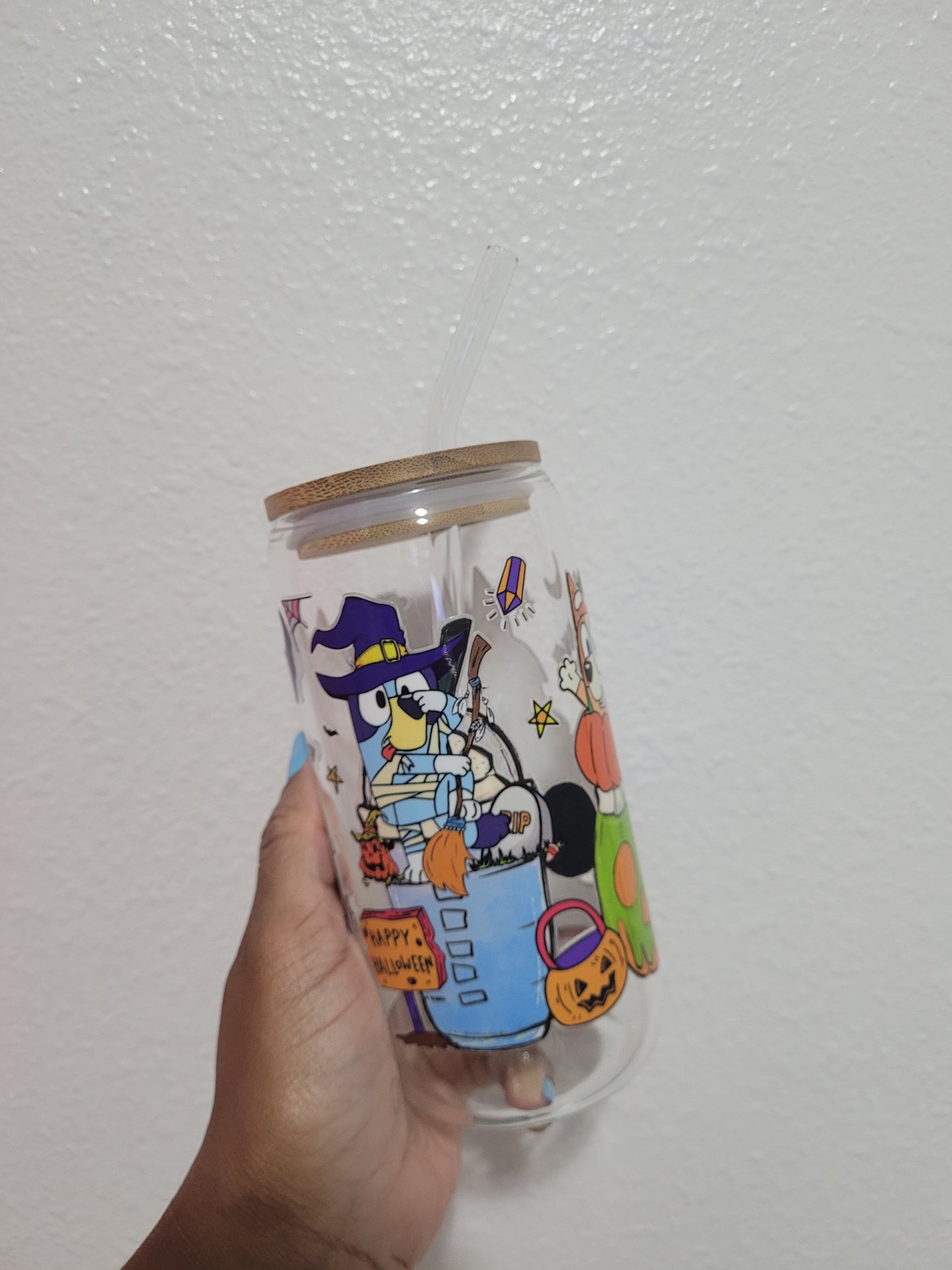 Blue Dogs Glass Cans