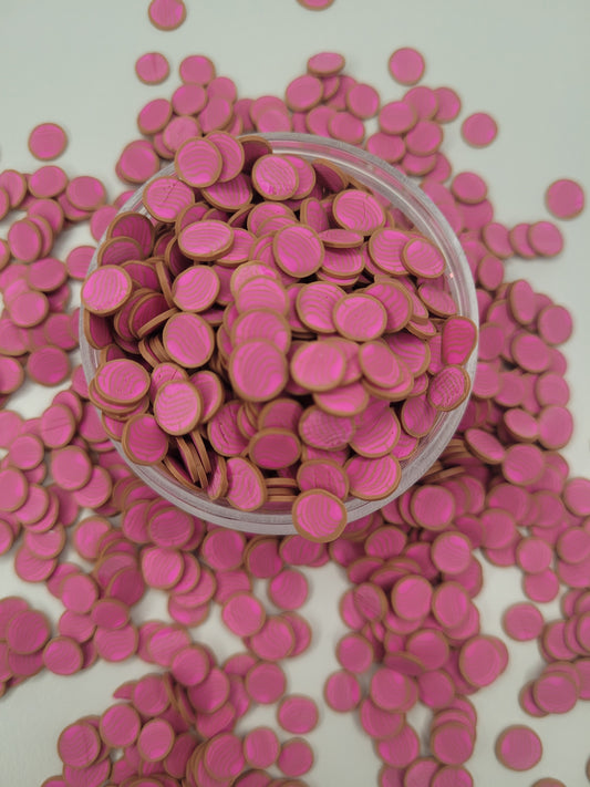 Pink Concha Slices Polymer Clay