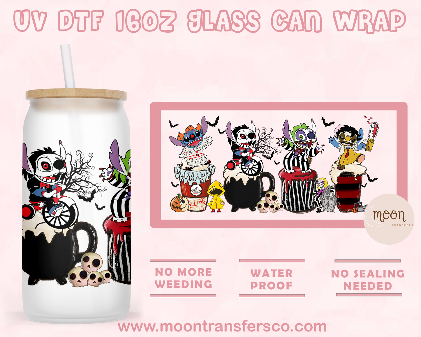 S. Coffee - UV DTF 16oz Glass Can