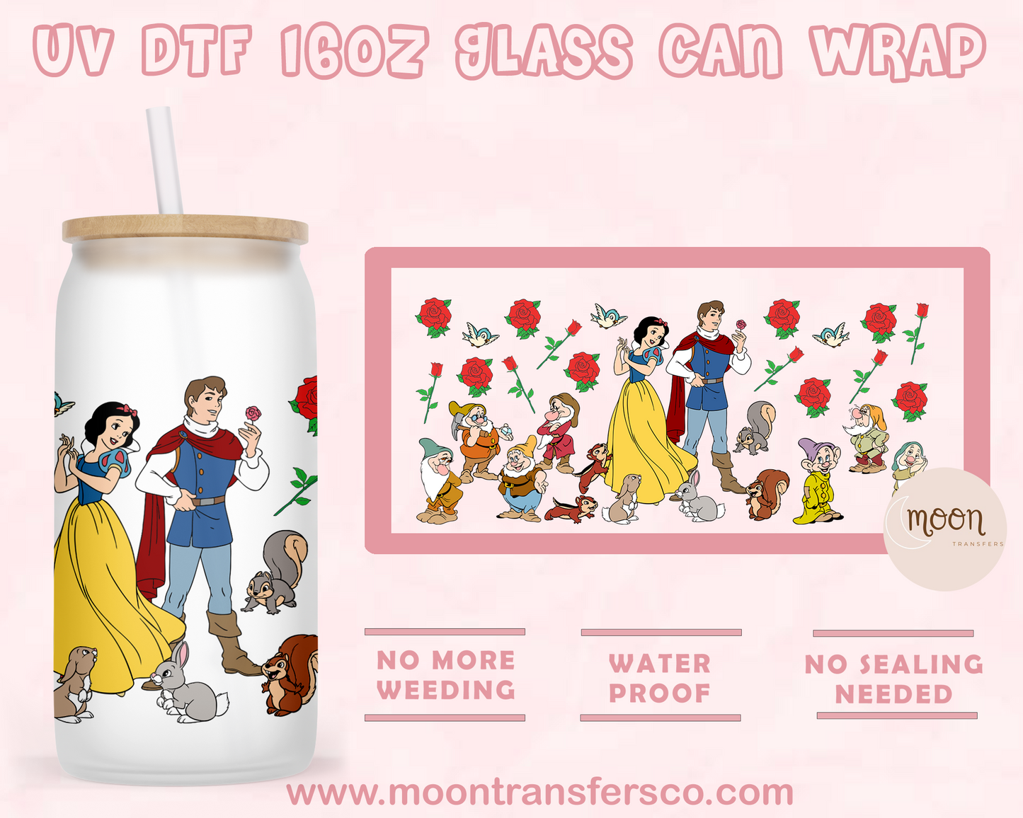132-UV DTF 16oz Glass Can