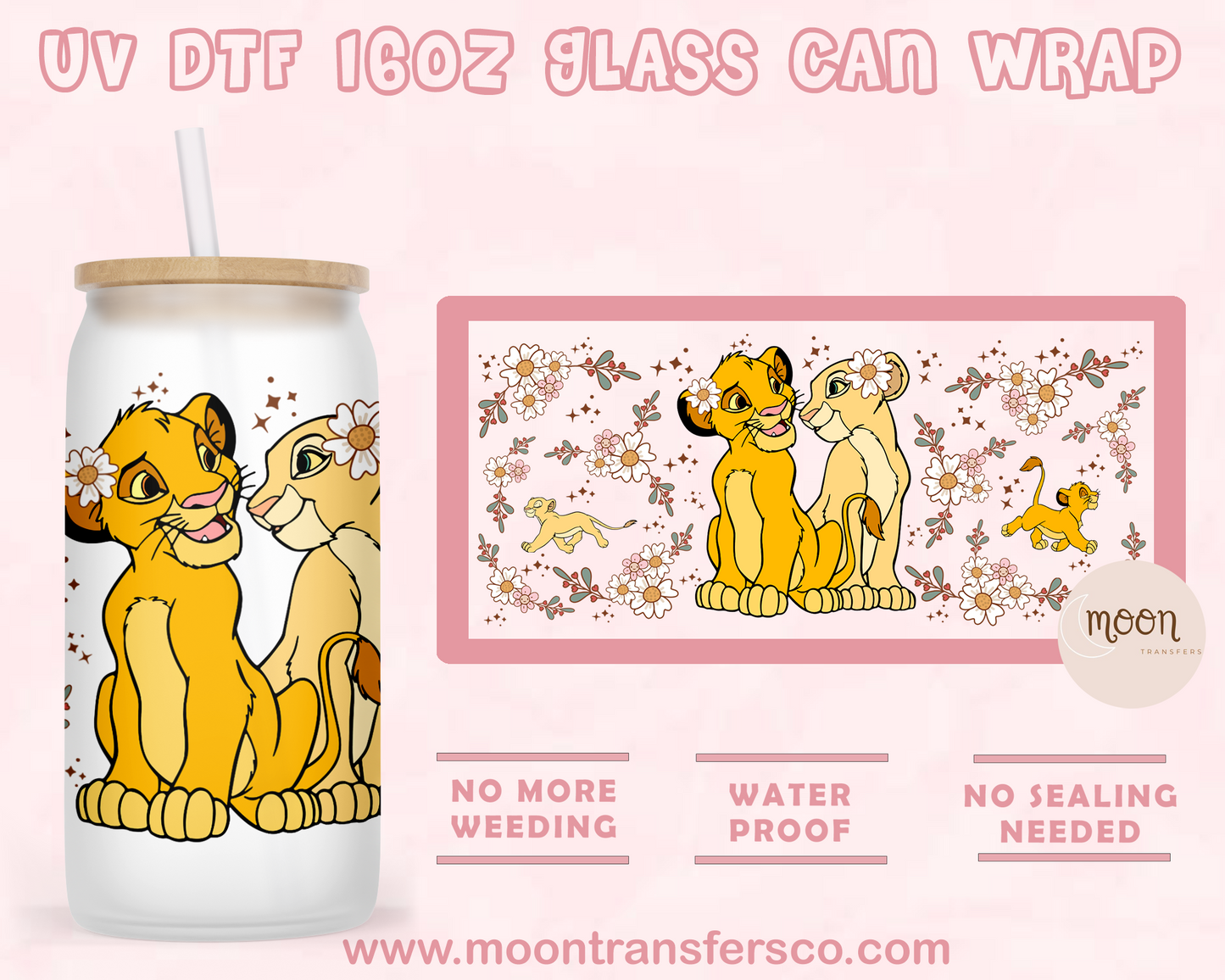 133-UV DTF 16oz Glass Can