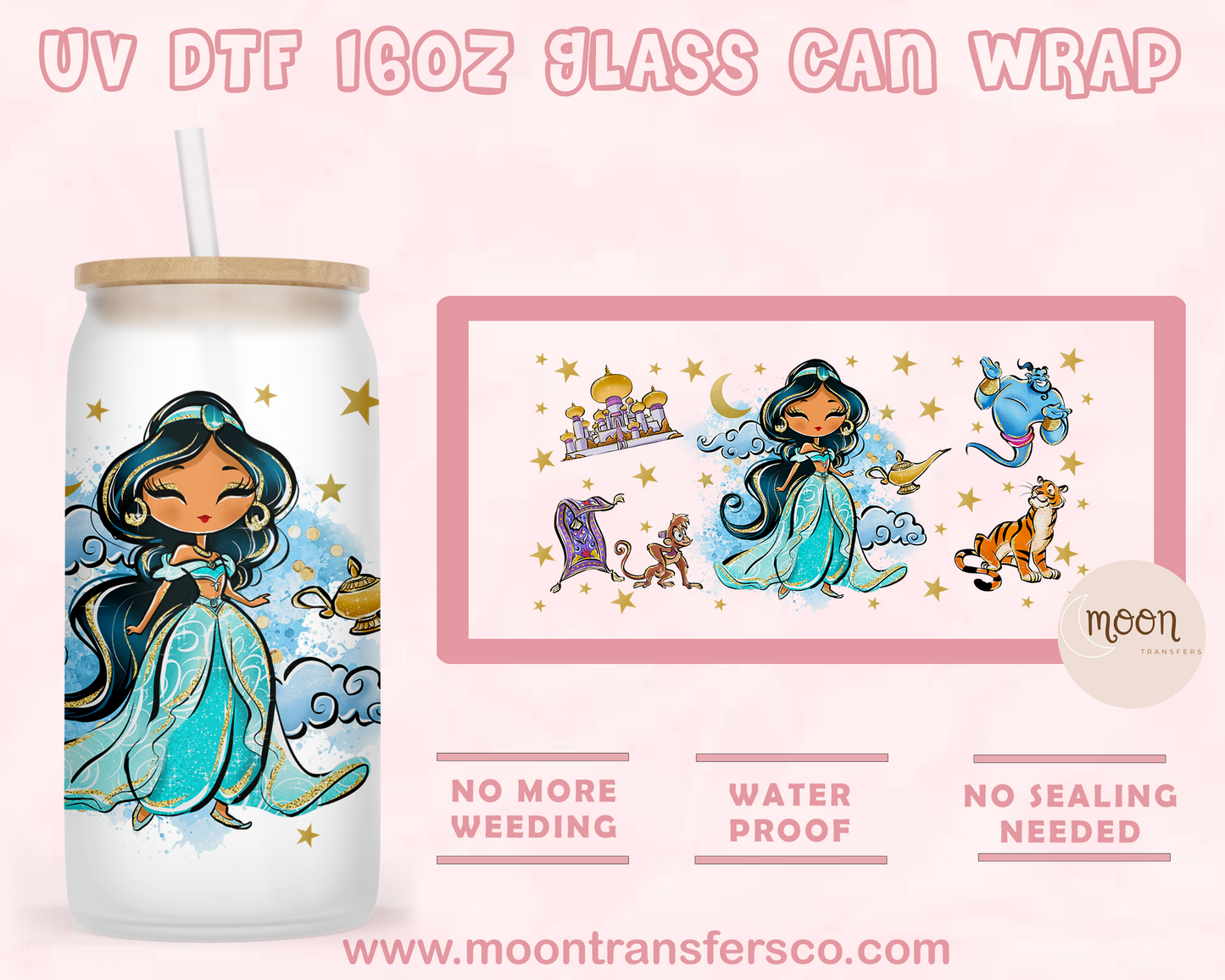 136-UV DTF 16oz Glass Can