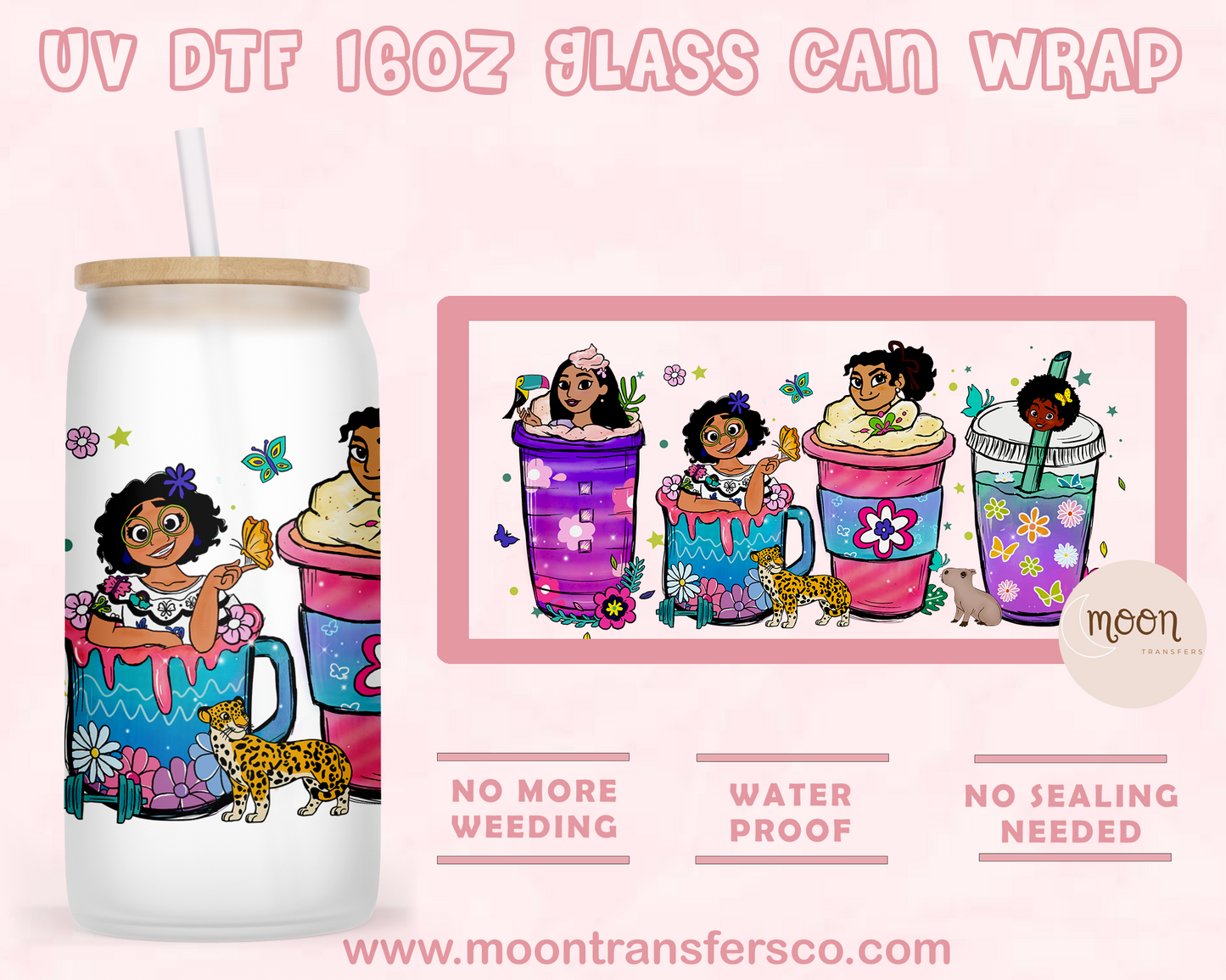 146-UV DTF 16oz Glass Can