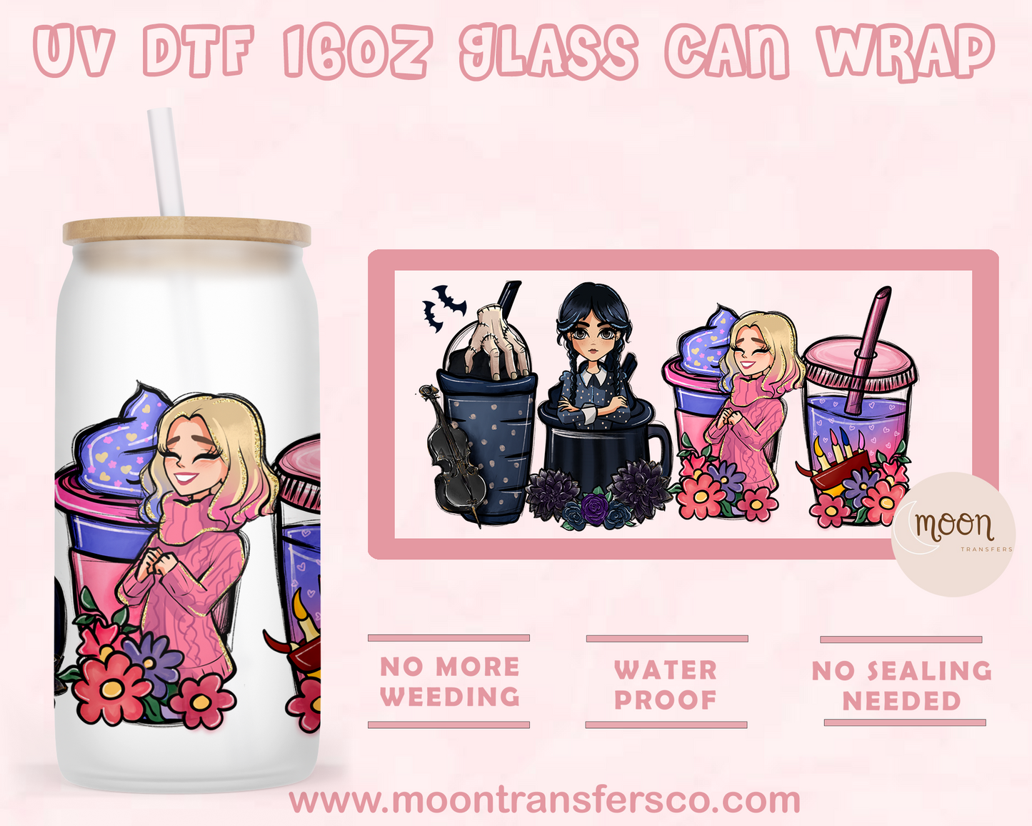 148-UV DTF 16oz Glass Can