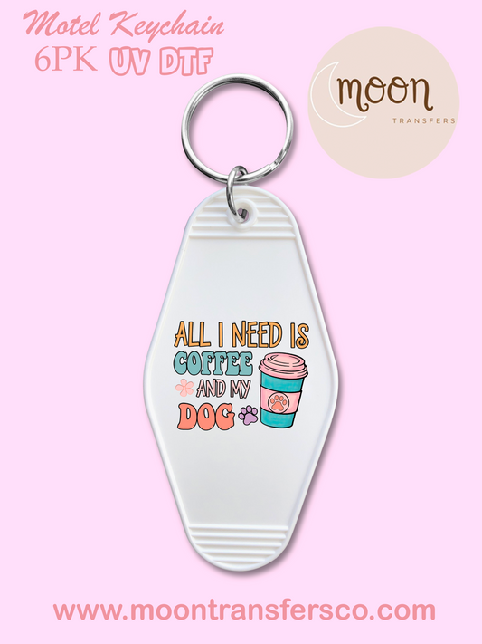 Coffee and my Dog- Motel Keychain UV