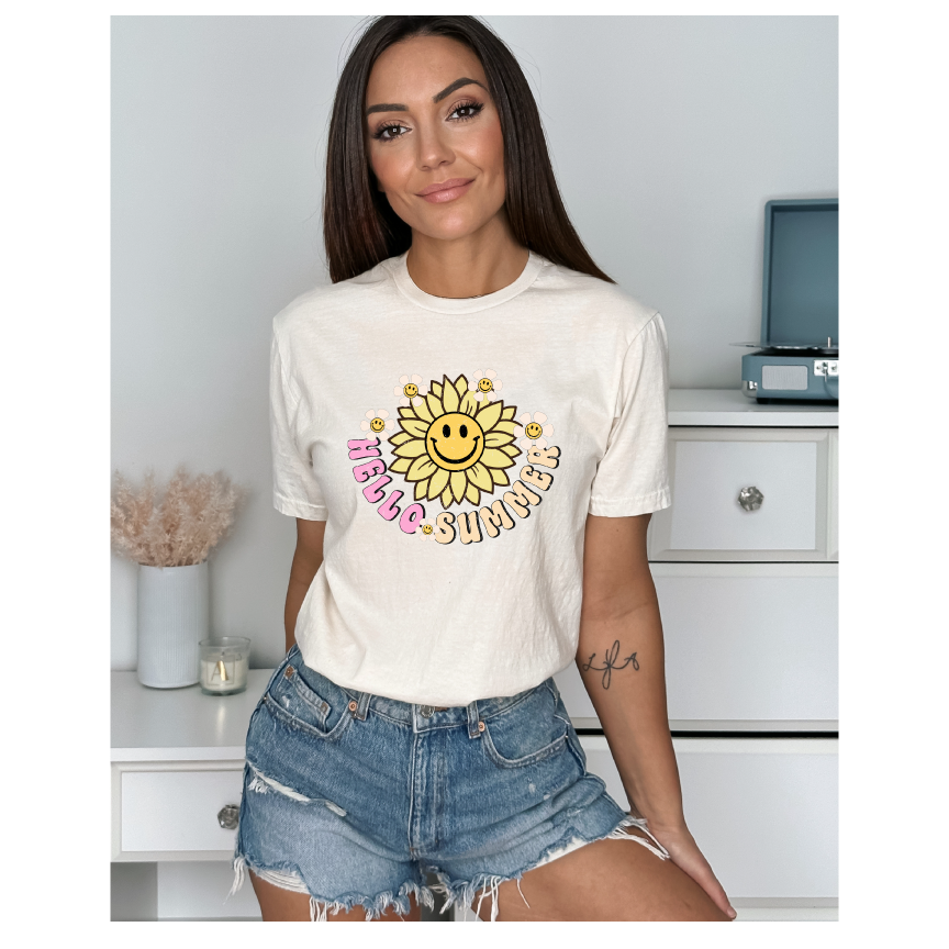 Hello Summer- Full Color DTF Transfer