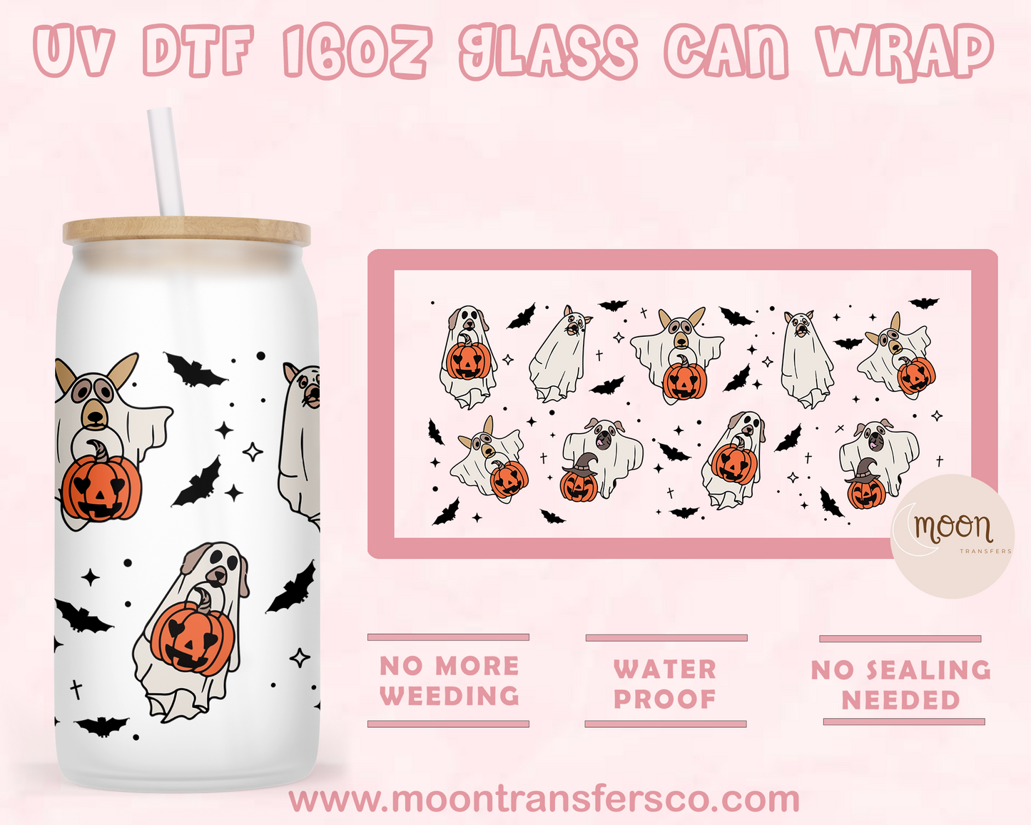 96- UV DTF 16oz Glass Can