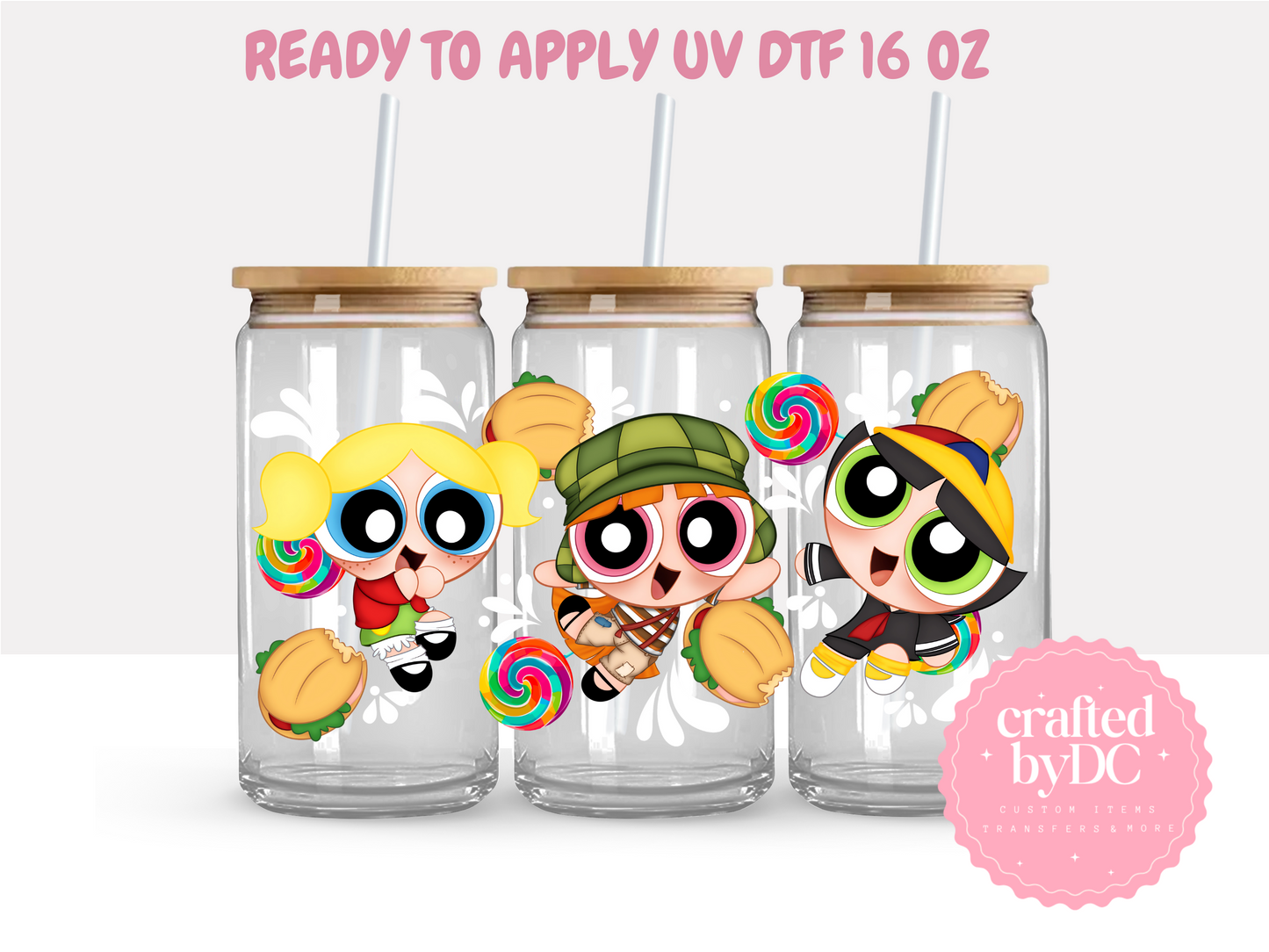 PG  UV DTF 16oz Glass Can