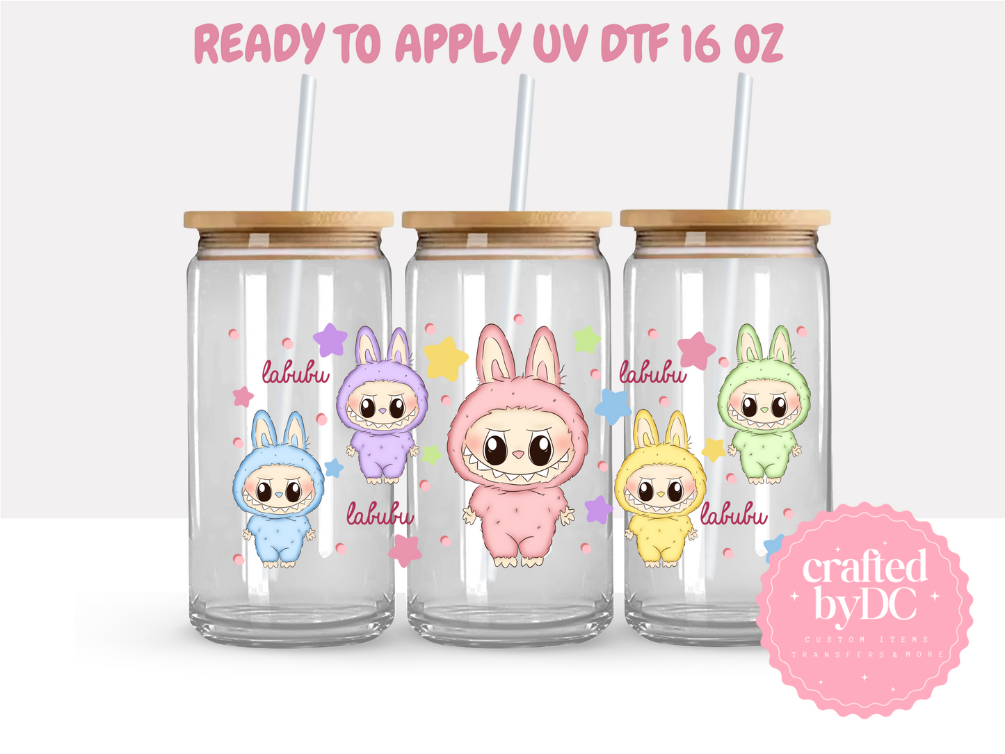 La-Bubu  UV DTF 16oz Glass Can