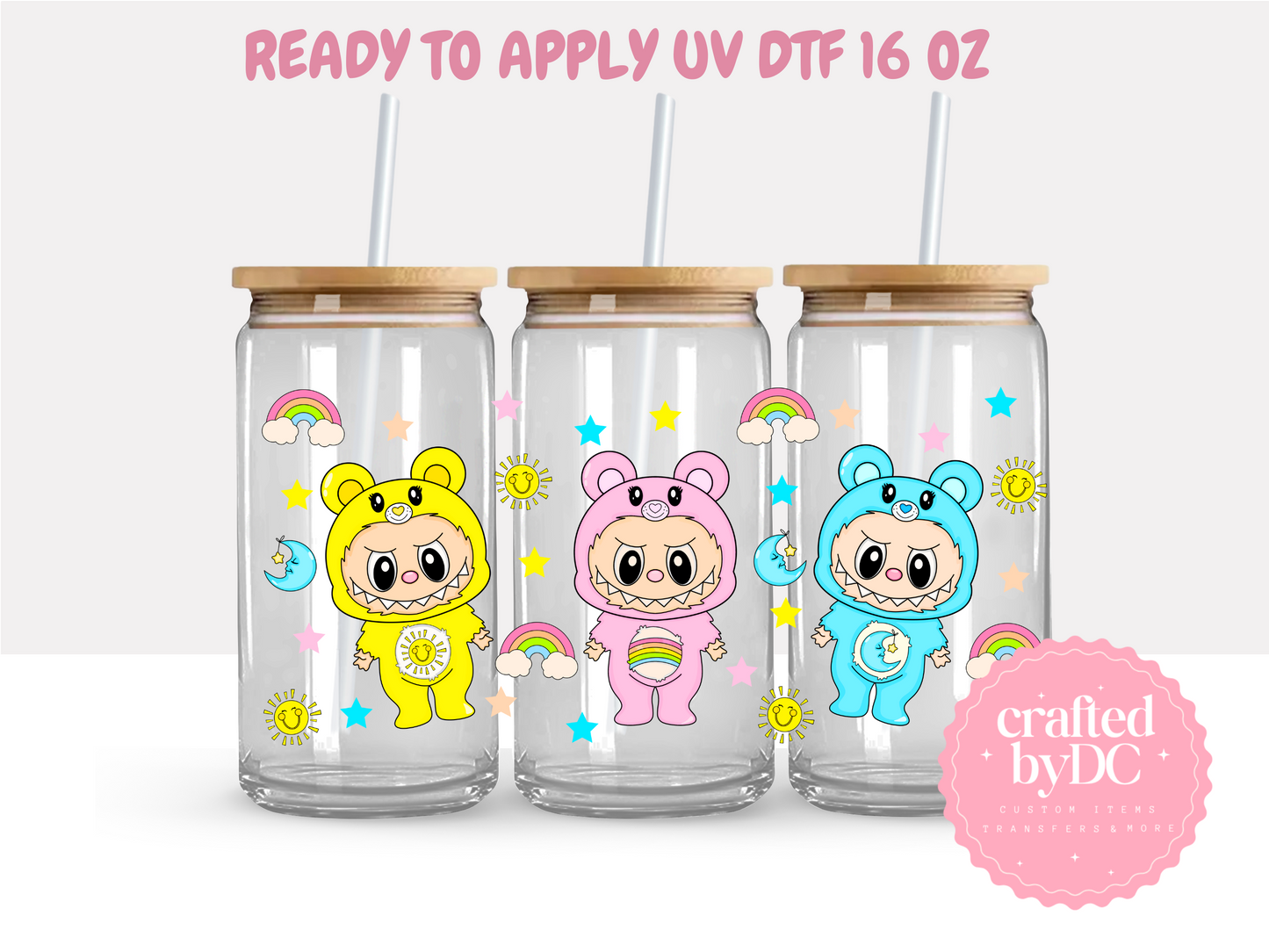 La-Bubu #2  UV DTF 16oz Glass Can