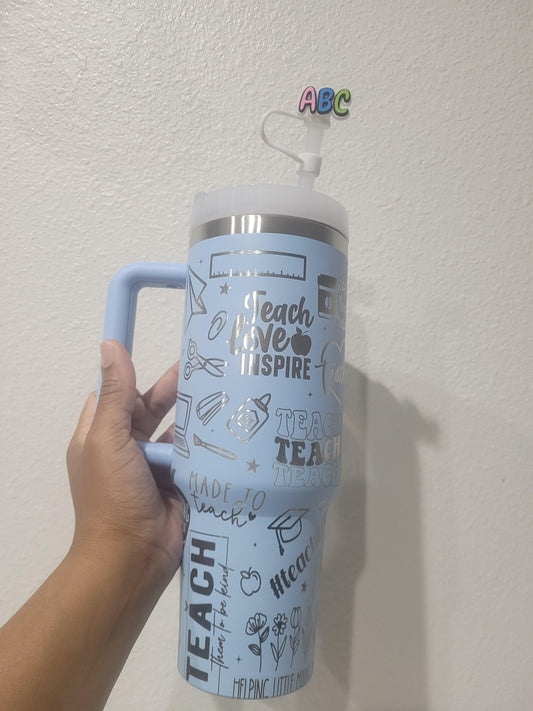 Teacher Design Laser Engraved - 40 oz Tumbler