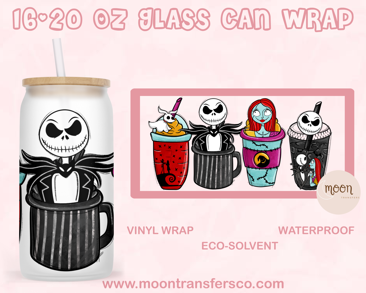 019 | Glass Tumbler Wrap| Vinyl Decal | Glass Can Wraps
